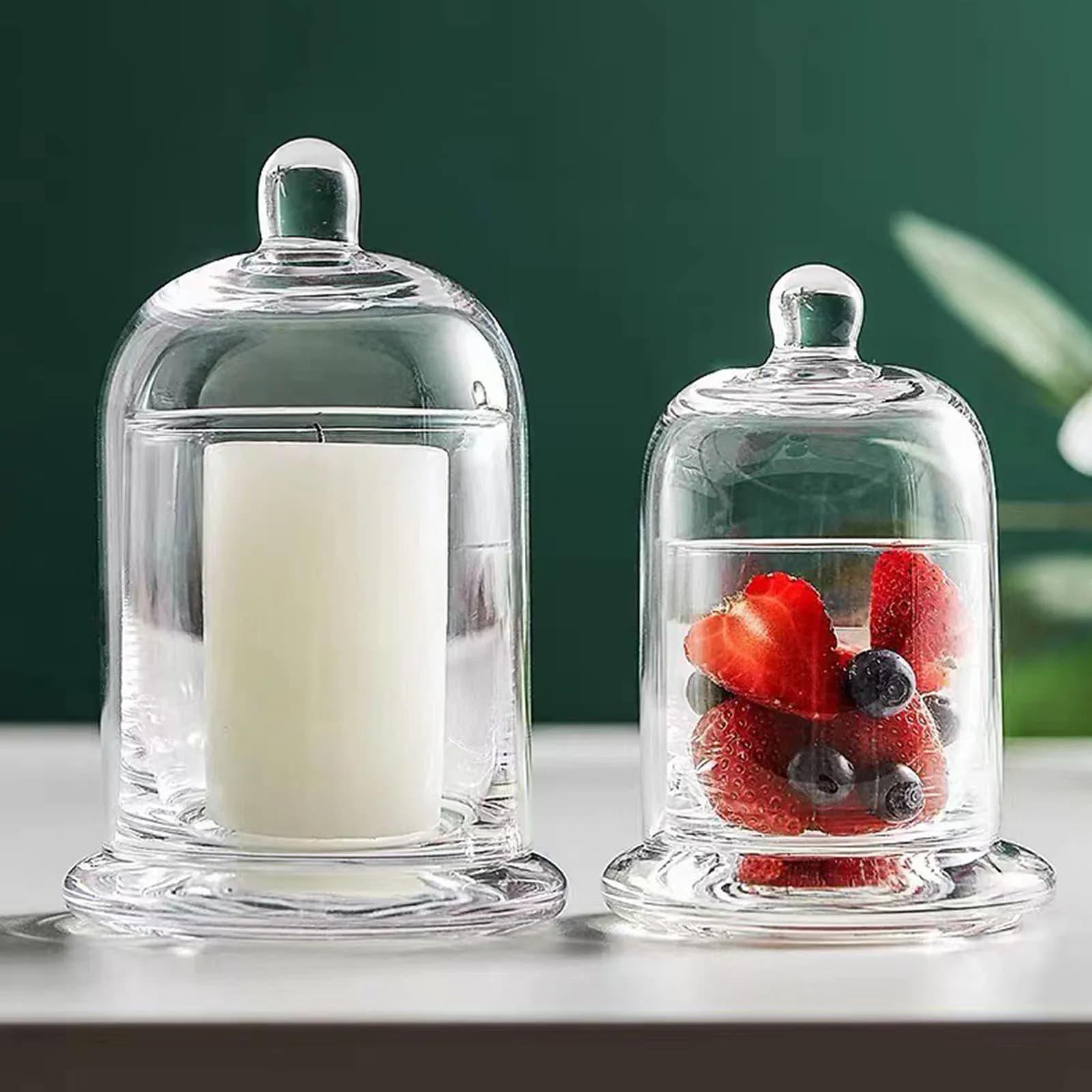 Glass Candle Holder Dome Cake Stand Tealight Holder Modern Candlestick Cup for Home Wedding Bathroom Bedroom Decoration
