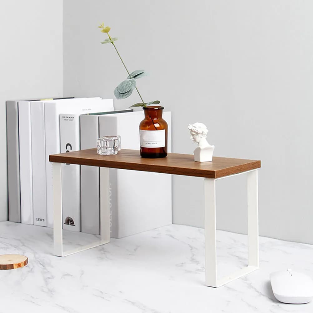 1 Pezzo Scaffale Organizzatore Multifunzione per Scrivania e Cucina, con Funzione di Rialzo, per Oggetti Vari e Spezie