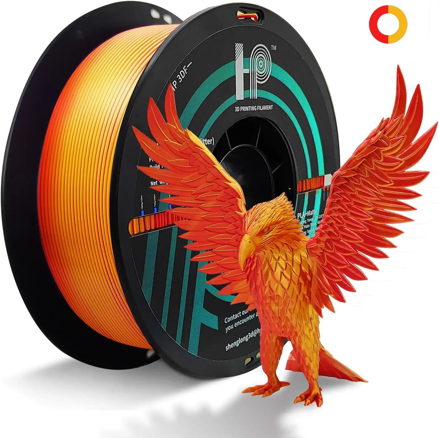3D Printer Filament with PLA HP3DF filament, mix of 2 colors, 1 kg, 1,75 mm, 3D filament with smooth and silky surface, suitable for FDM printers