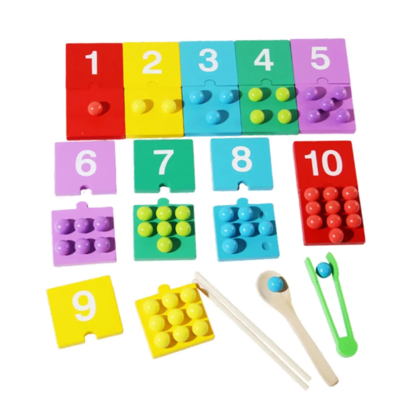 Giocattolo per l'ordinamento dei colori in legno Perline con clip Gioco di abbinamento Gioco di matematica per bambini Giocattolo da festa Set di tavole di tracciamento dei numeri in legno per ragazzi e ragazze