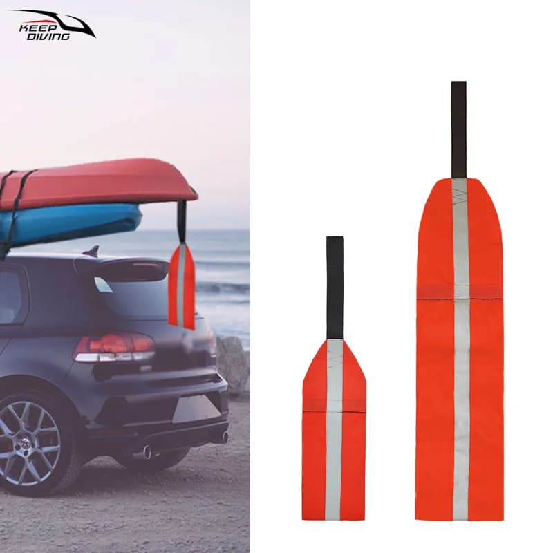 1 pz Kayak Sicurezza Viaggio Bandiera Tessuto Oxford Canoa Per-Avvertimento Bandiera Con Striscia Riflettente Bicicletta Paddle Tavole Traino Pieghevole bandiera