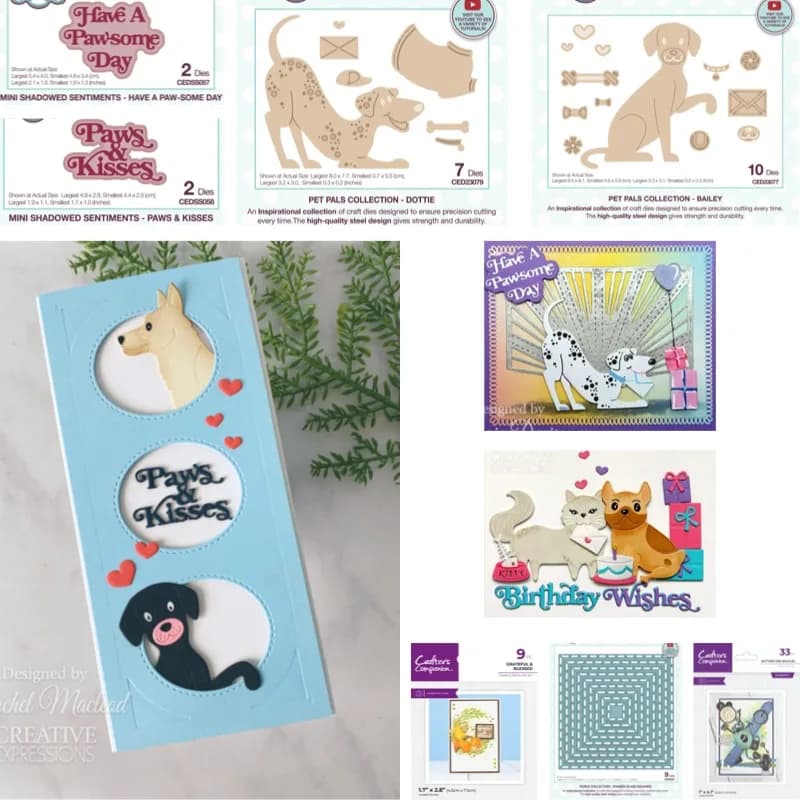 Cat Paws and Kisses Squares Cutting Dies Scrapbook Diary Decoration Stencil Embossing Template DIY Greeting Card Handmade 2026