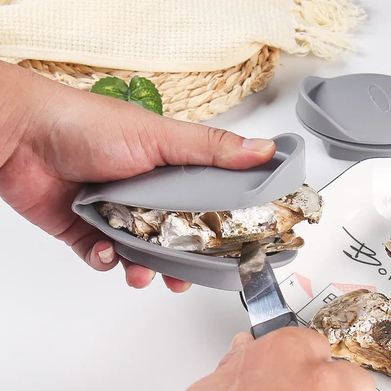 Shucker per ostriche in silicone con clip a mano per la protezione delle mani Utensile da cucina per utensili da cucina per frutti di mare