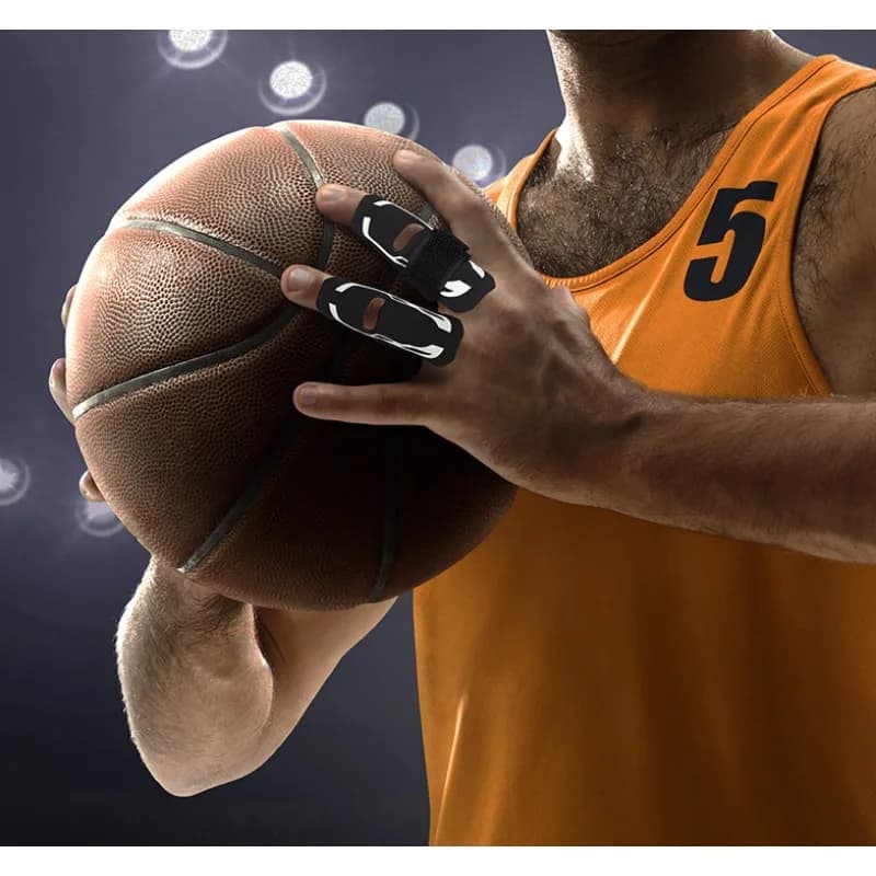 2 pezzi di compressione per pallacanestro protezione per le dita protezione sicura gioco di palla pallavolo fasciatura cinturino in velcro proteggere le articolazioni traspirante CN
