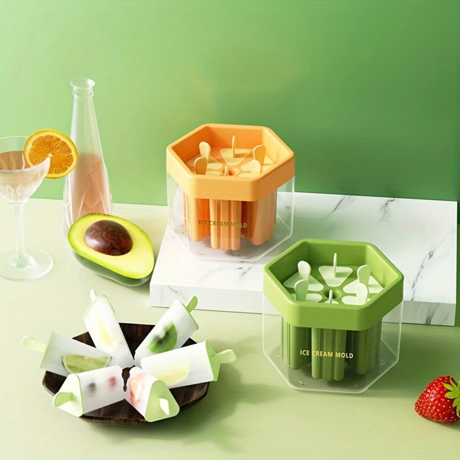 Fun Gelatiera "Friendly per bambini" - Stampo per ghiaccioli multi-slot a sgancio rapido, senza Bpa