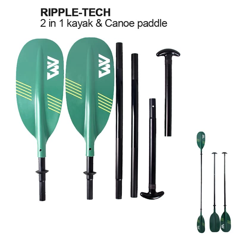 AQUA MARINA RIPPLE-TECH albero in alluminio 2 IN 1 CANOE IN ALLUMINIO E CONVERTIBLE KAYAK 4 pezzi kayak remo doppia lama