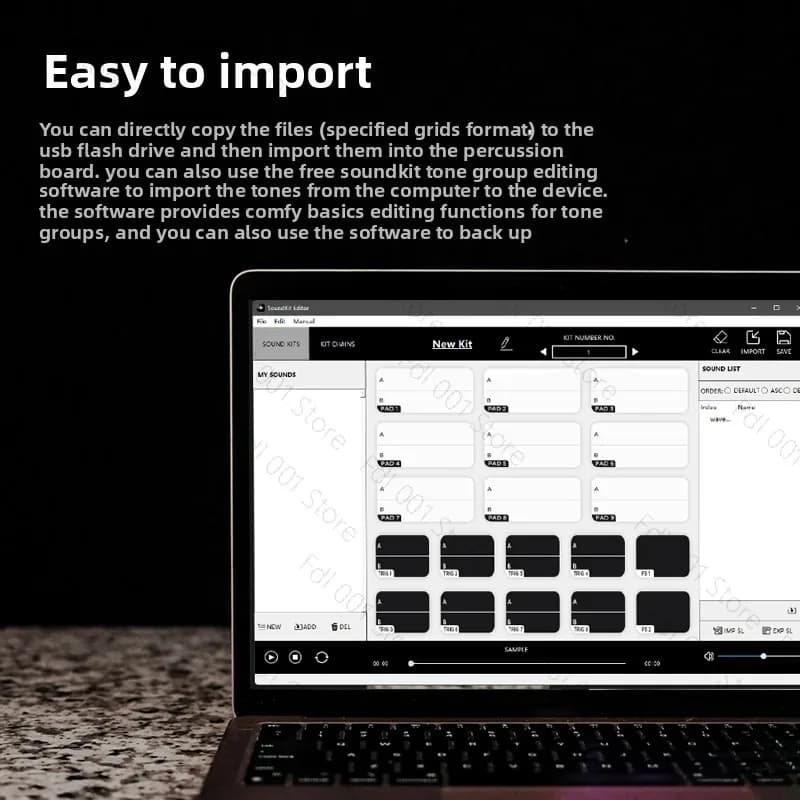 PD705 Percussion Pad: Multipad All-in-one da tavolo con 9 campioni, batteria elettronica