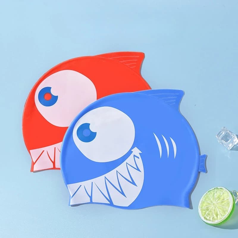 Cuffia da nuoto in silicone, design elegante a cartoni animati, unisex, comoda, non stringe i capelli lunghi.