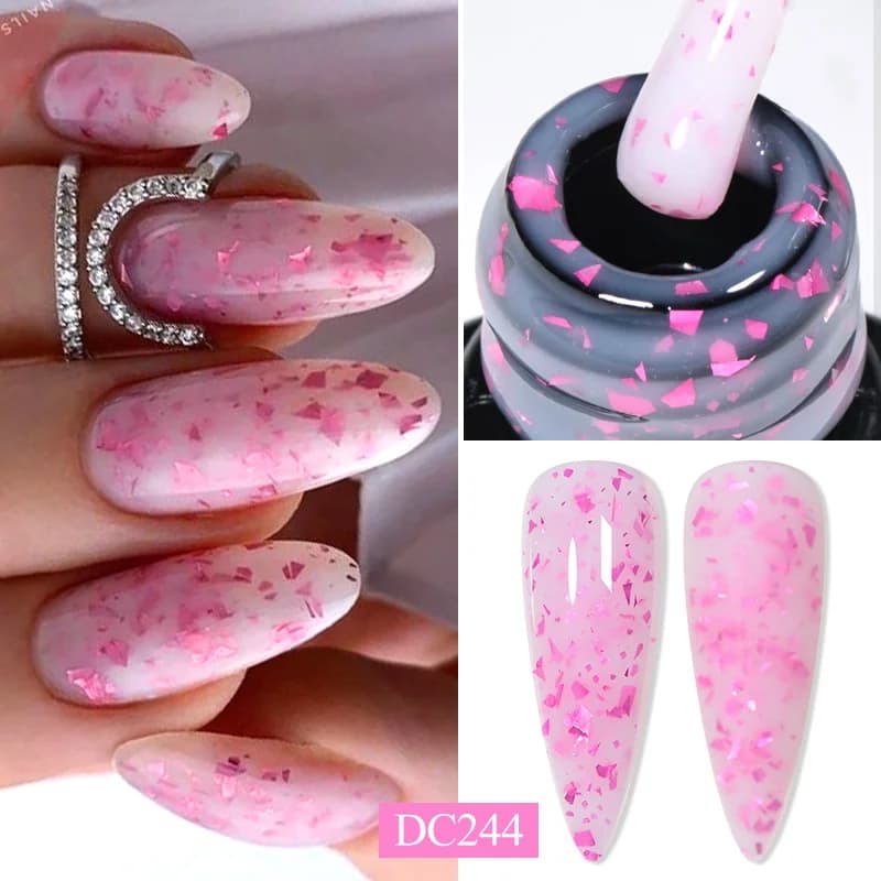 Mtssii 7ML Pink Glitter Quick Extension Gel Nail Polish Pink Gold Foils Effect Vernis Gel UV Semi permanente Nail Art Gel duro
