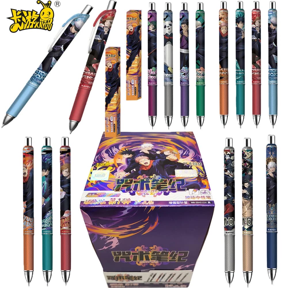 Nuova Penna Gel Kayou Originale Jujutsu Kaisen, Scatola a Sorpresa con Personaggi Anime, Penna a Sfera Delicata, Cancelleria per Bambini, Regalo per Fan
