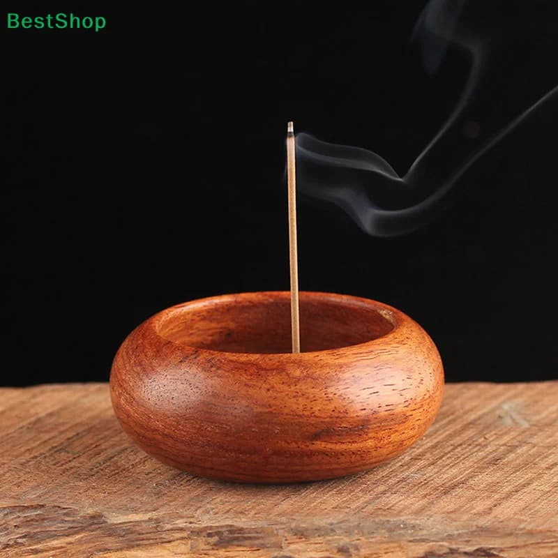 ★1Pcs Rosewood Incense Burner Stick Holder Bowl Shape Censer Home Decoration