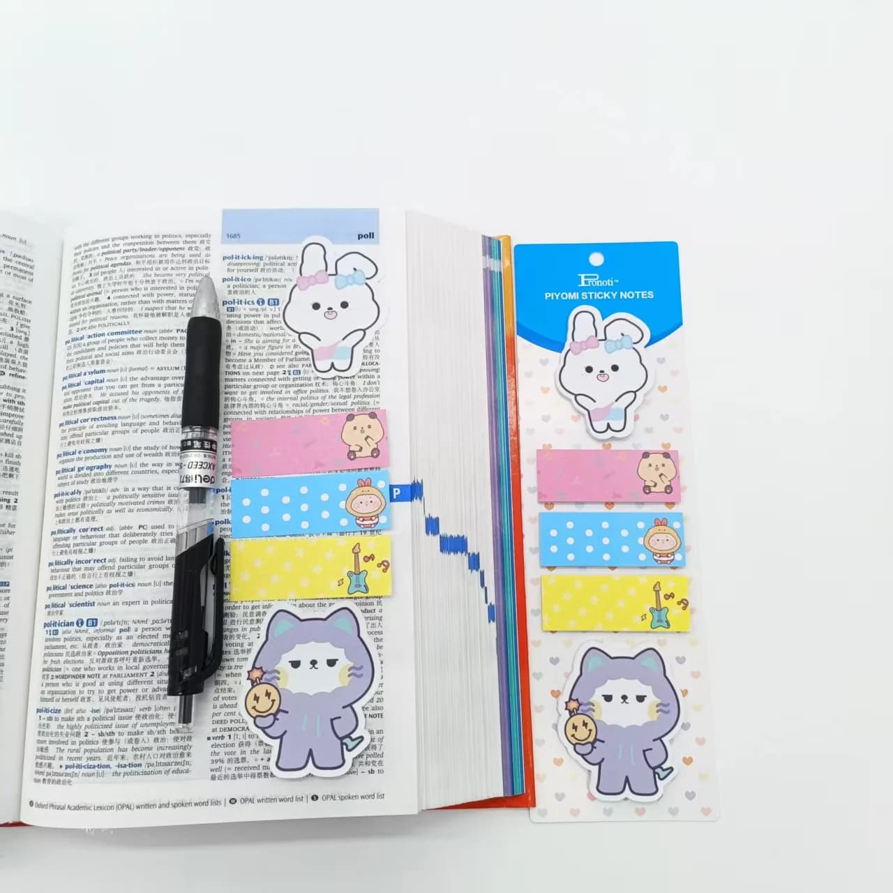 Set di Foglietti Adesivi con Animali Cartoon, Segnapagina Kawaii per Bambini e Ufficio