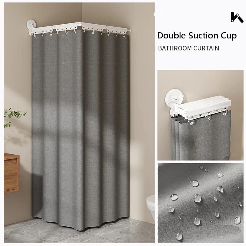 Tenda da doccia pieghevole Parete divisoria impermeabile per bagno Doccia Separazione bagnata e asciutta Schermo di rinforzo a doppia ventosa