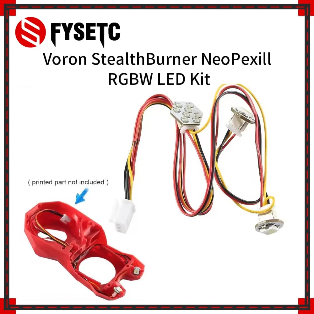 Kit LED FYSETC NeoPexill RGBW Mini Button PCB Voron StealthBurner con cablaggio in PTFE per stampante 3D Voron2.4 Trident