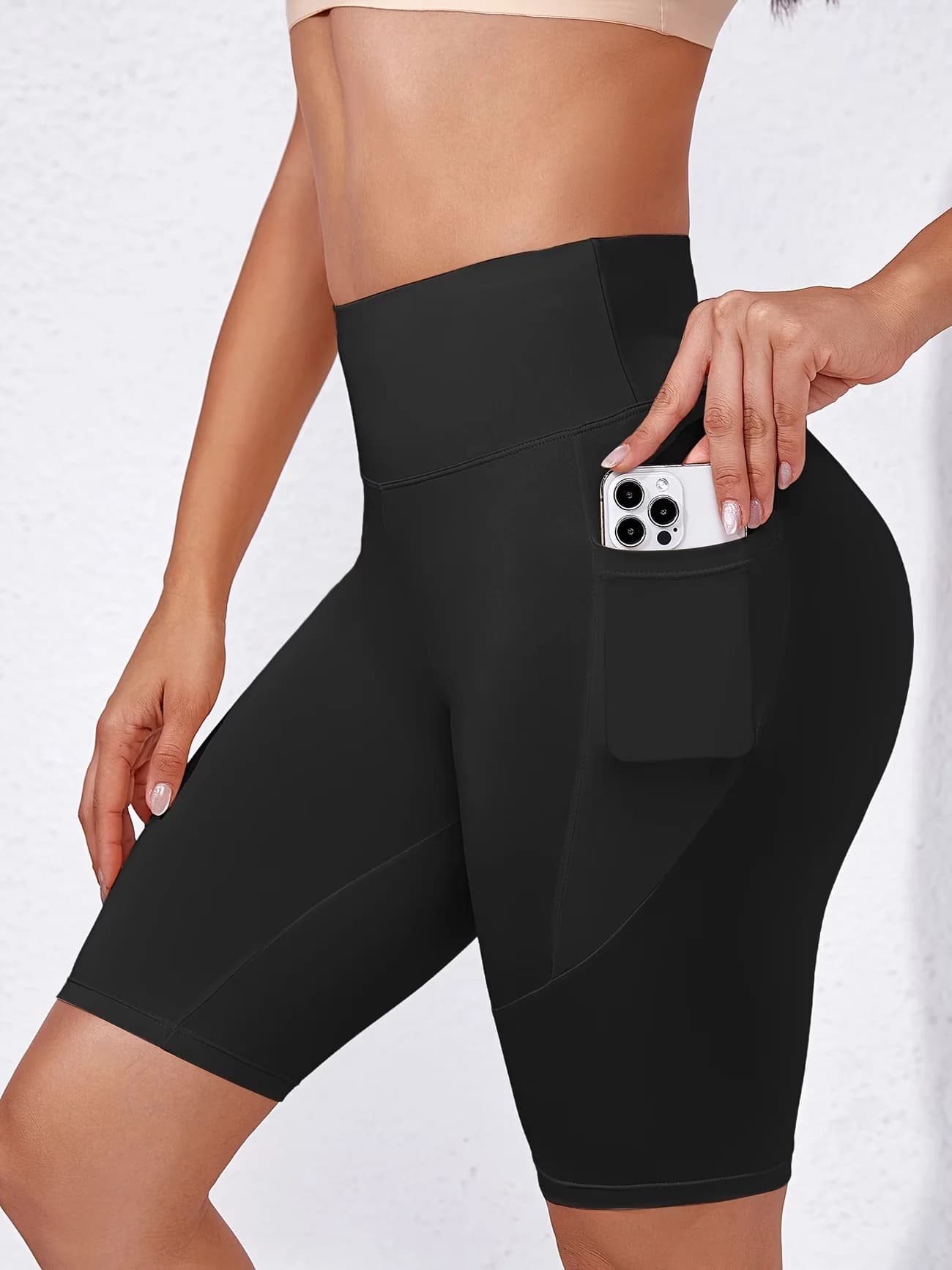 Yoga shorts Woman New Style 2026 with Pockets, Effetto Nudo, Vita Alta, for Cycling, Jogging, Fitness and Yoga