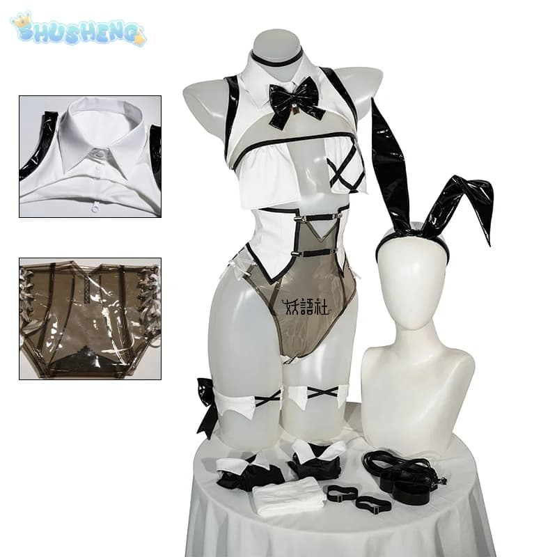 Bay Bae Costume Cosplay Game Souls NIKKE Bai Sexy Rabbit Girl Uniform Leather Copricapo Gloves Socks Halloween Party Dress