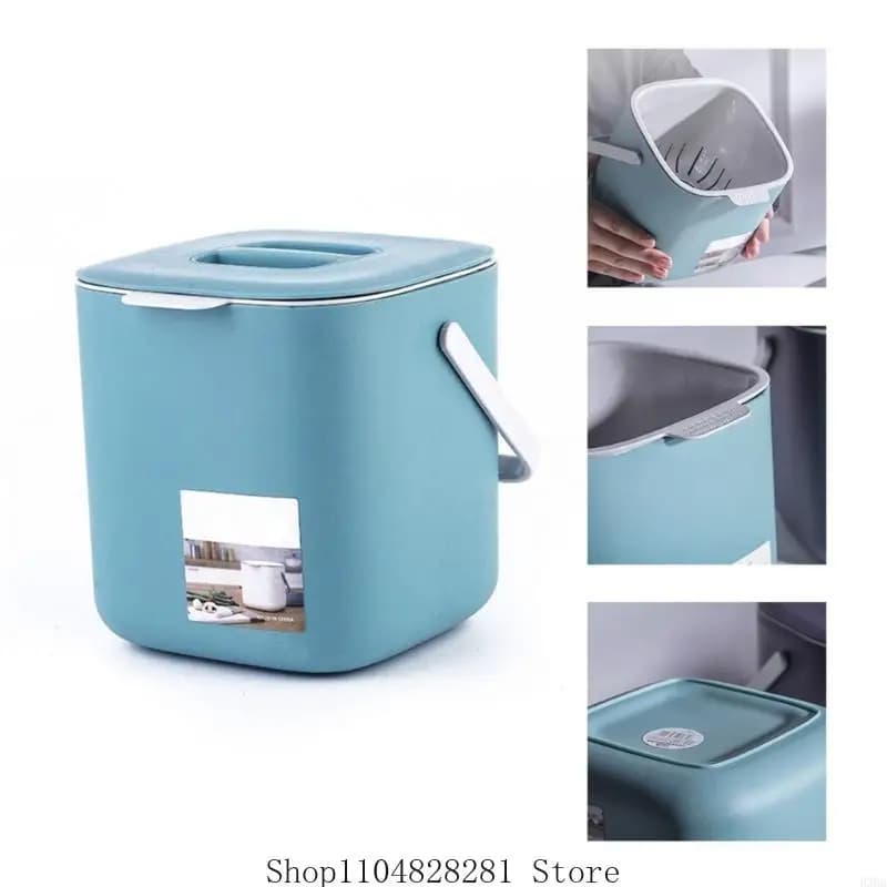 2025 Nuovo pratico contenitore per compost da appoggio con coperchio Cestino per rifiuti senza odori per casa, ufficio, cucina, camera da letto, soggiorno