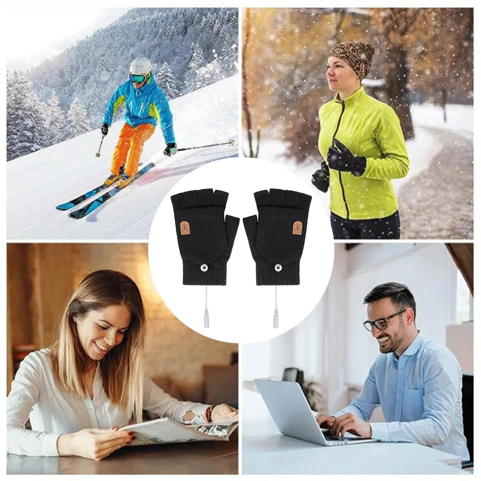 Guanti riscaldati Touchscreen morbido Scaldamani invernali Guanti riscaldanti per guida in tempo freddo per sport in ufficio a casa con tempo freddo
