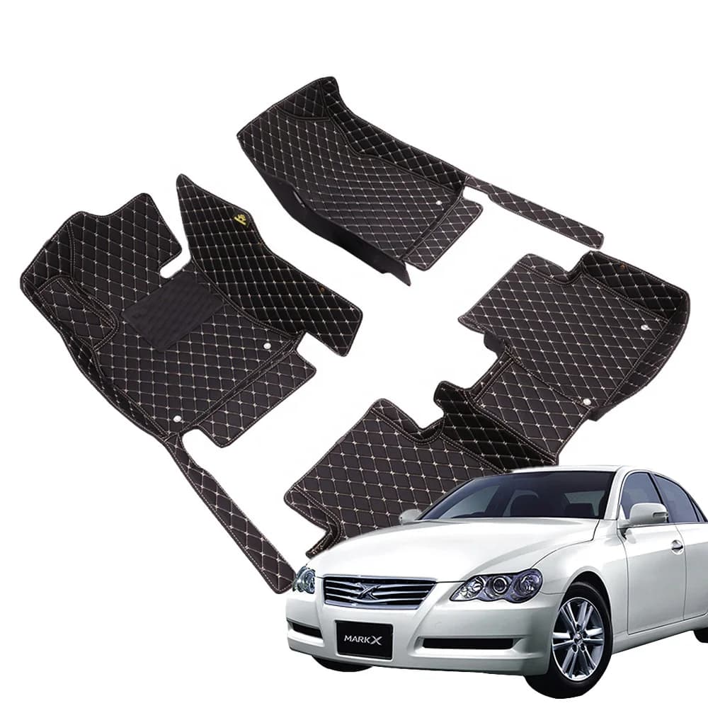 Tappetini Auto in Pelle 5D Impermeabili e Antiscivolo per Honda/Toyota/BMW/Hyundai/Kia/Mercedes