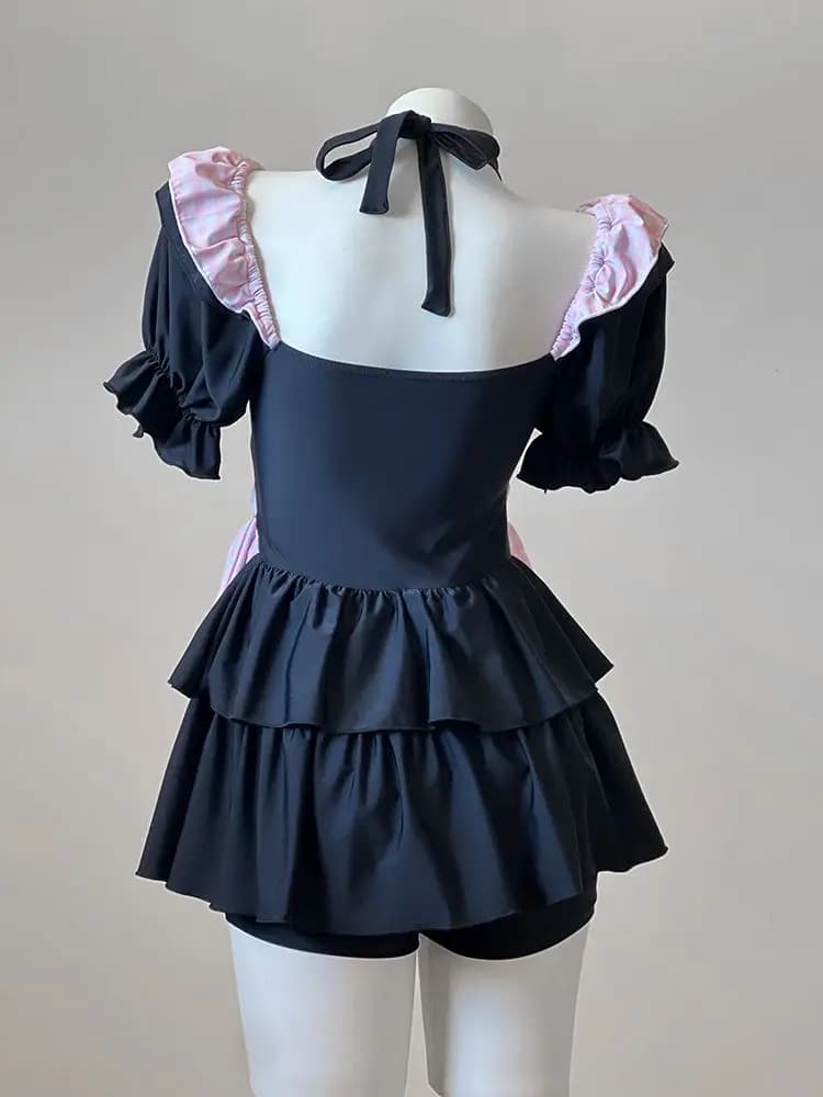 Costume da Bagno Stile Anime Giapponese per Donne, Design Carino da Spiaggia, Imbottito, per Vacanze e Feste in Piscina, Aderente, Primavera-Estate