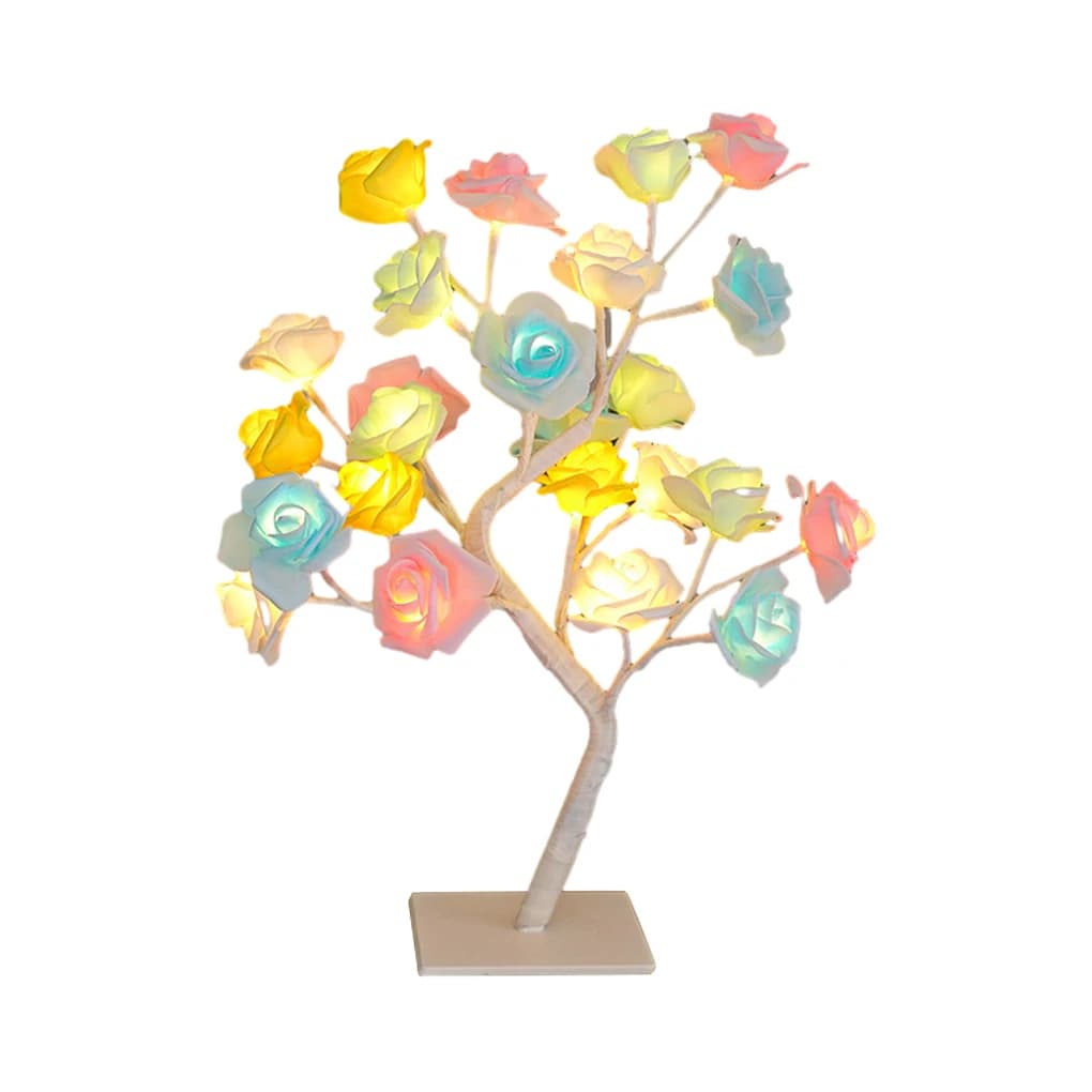 Luci notturne regalo - Luci a forma di albero di rose - Opzione regalo unica e bella che consente di modellare liberamente ogni ramo