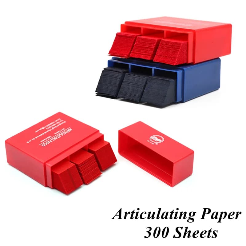 300 Sheets Paper Strips Dental Articulation Card for Double Face Death 55*18mm Red/Blu Oral Tooth Care Whitening Dentist Material