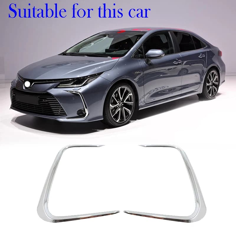 Rivestimento della copertura dell'anello della lampada della luce della nebbia di colore argento per Toyota Corolla E210 prestigio Altis 2019 2020