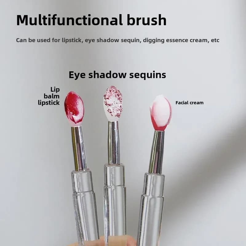 3/5/10pcs Nail Art Stick Silicone Magic Mirror Powder applicator Stick Rub Powder Glitter Umbrella Portable Silicone Lip Brush