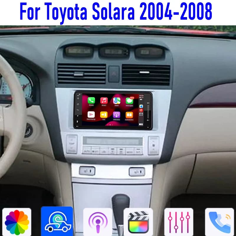 7'' For Toyota Solara 2004-2007 Apple Carplay Android Auto Car Stereo Radio Wireless Reversing Image Camera Navi 4-64GB WIFI GPS