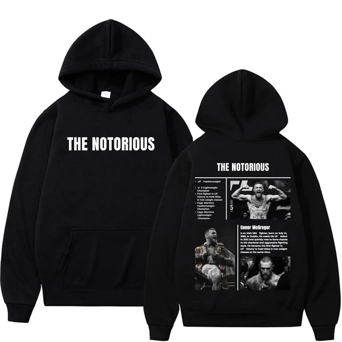 Limited The Notorious Conor McGregor Sweatshirts Men Women Violence Aesthetic Gothic Hoodies Autumn Winter Long Sleeve Pullovers