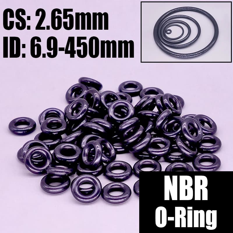 1-20 pz NBR O Ring guarnizione guarnizione spessore CS 2.65mm ID 6.9-450mm Nitrile Butadiene gomma distanziatore resistenza all'olio rondella forma rotonda
