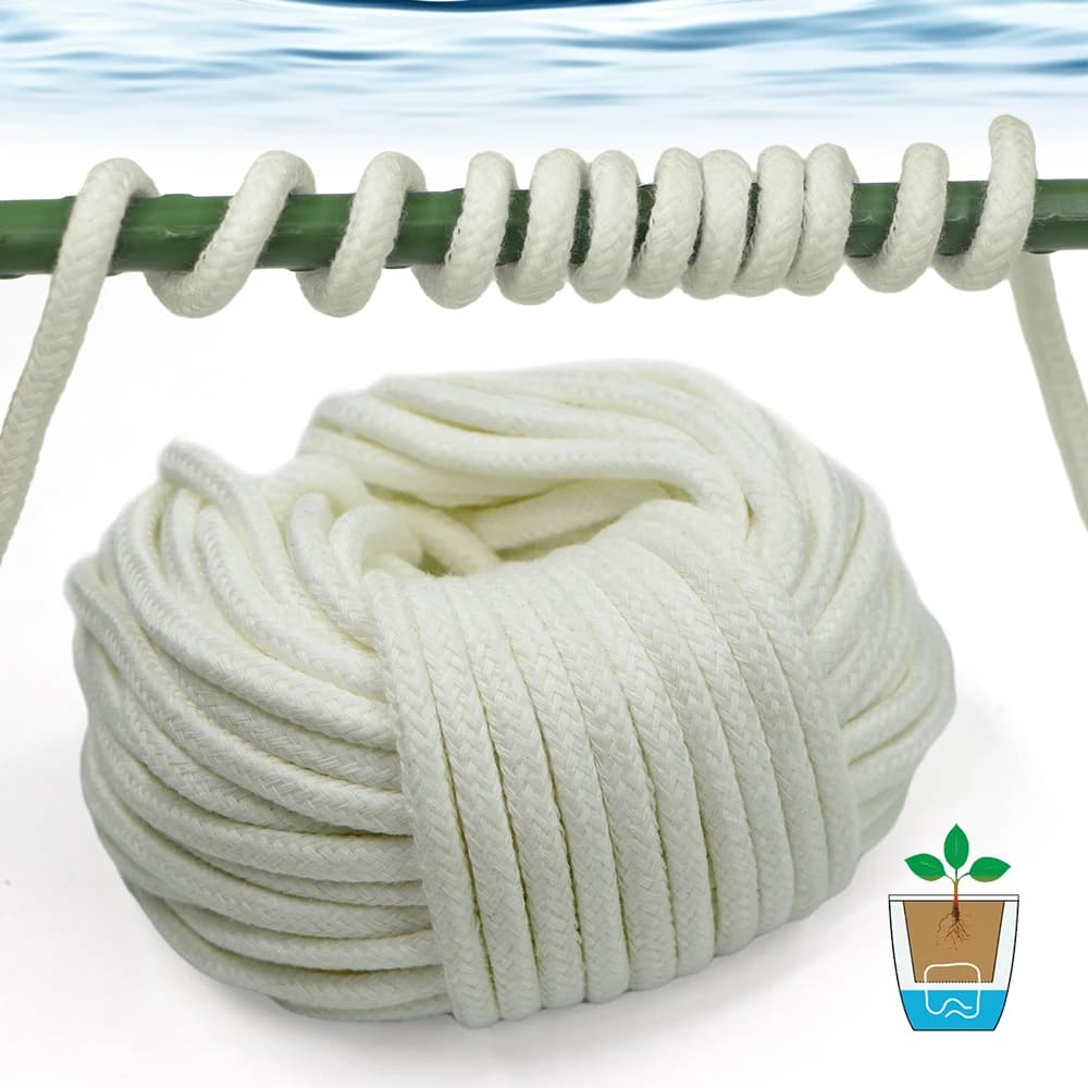 Bianco 4/5/6mm Acqua In Vaso Assorbente Corda di Poliestere Auto Irrigazione Stoppino Cavo FAI DA TE Rotondo Automatico Waterer Terreno idratazione accesso