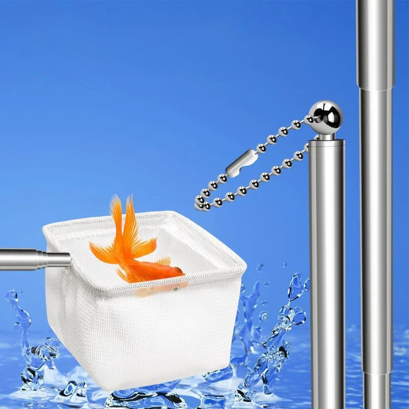 (BF06)Aquarium Fish Fishing Net Stainless Steel Retractable Small Shrimp Fishing Nets Fish Accessory For Fish Tank Cleaner Tool