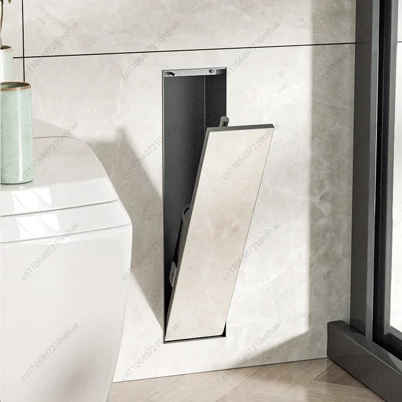 Scaffale personalizzabile a parete per bagno con scopino incorporato per bagno di nicchia in acciaio inossidabile nascosto