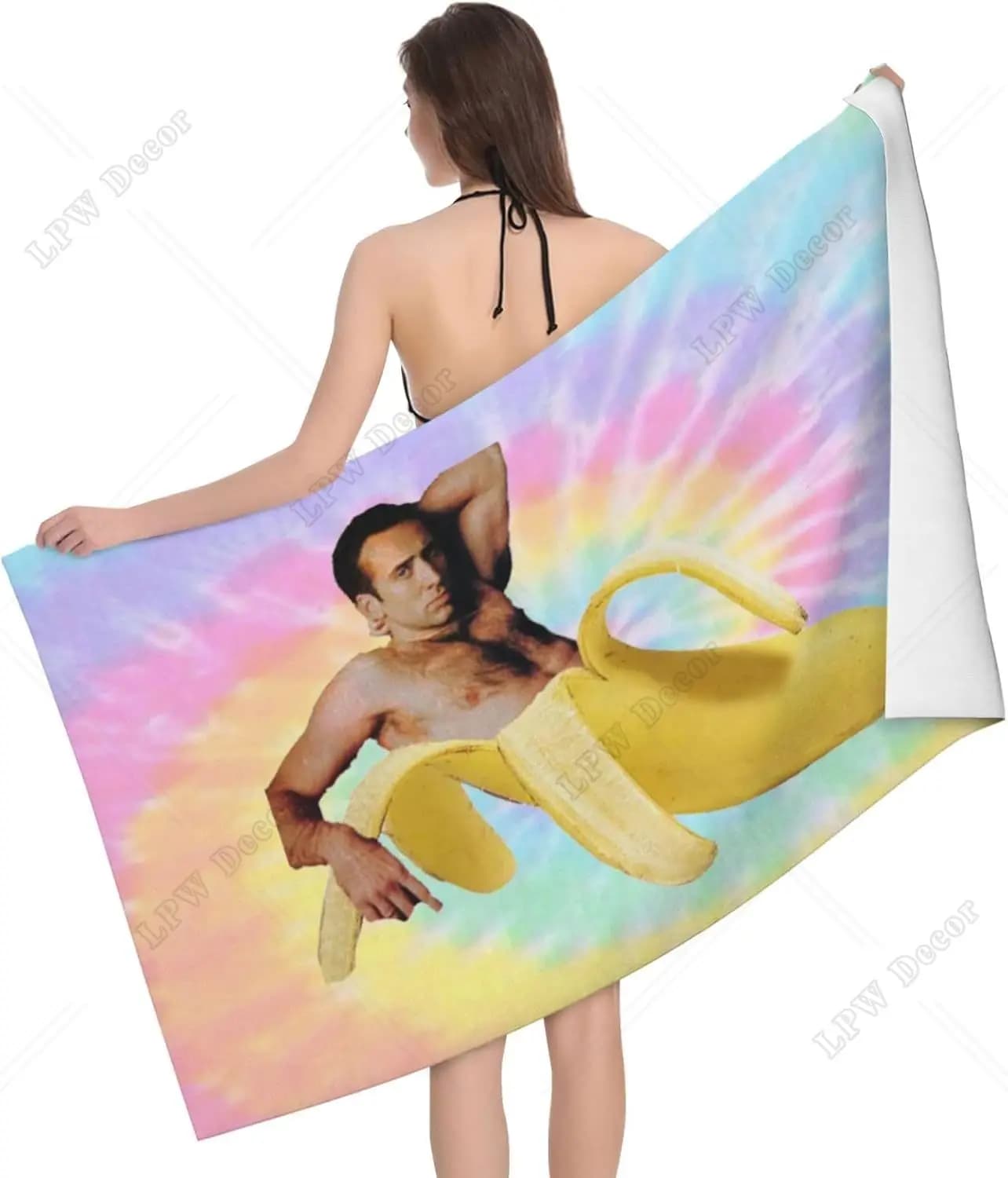 Asciugamano da spiaggia in peluche super morbido Banana Asciugamani da bagno assorbenti ad asciugatura rapida per donna Uomo Piscina Viaggio Nuoto