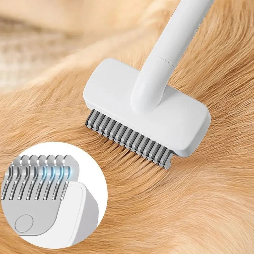 Deshedding Taglierina per nodi in pelliccia per animali domestici Taglierina arrotondata Depilazione con un clic Toelettatura per gatti Strumenti per perdere Anti-groviglio Delicato sulla pelle
