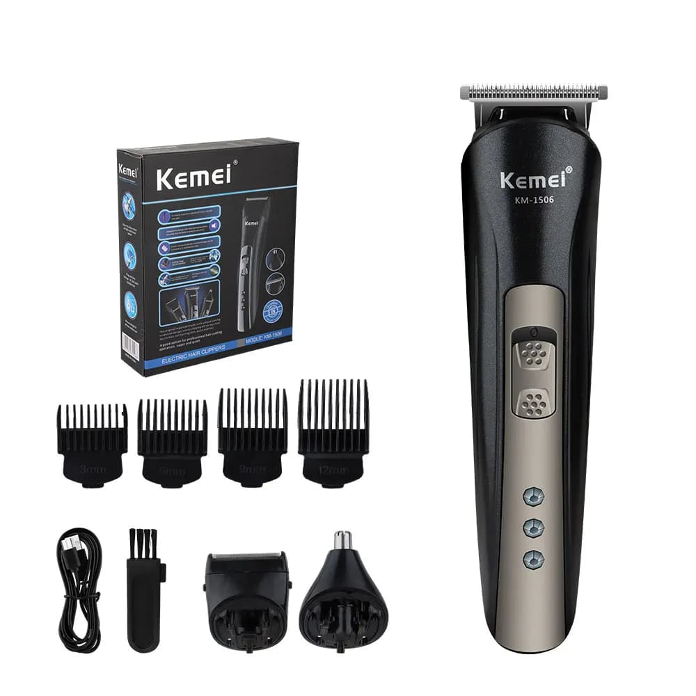 Kemei electric haircut with oil head Trimmer for sculpting Razor with USB charging 3 in 1 and haircuts for nose KM-1506 carving