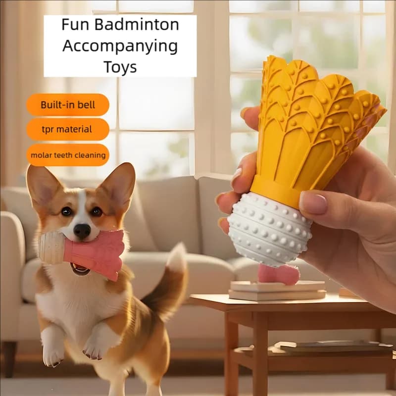 Badminton Shape Bite-Resistant Dog Toy Interactive Chew Toy Relieves Boredom Teeth Grinding Stick Puzzle for Dogs Self-Fun