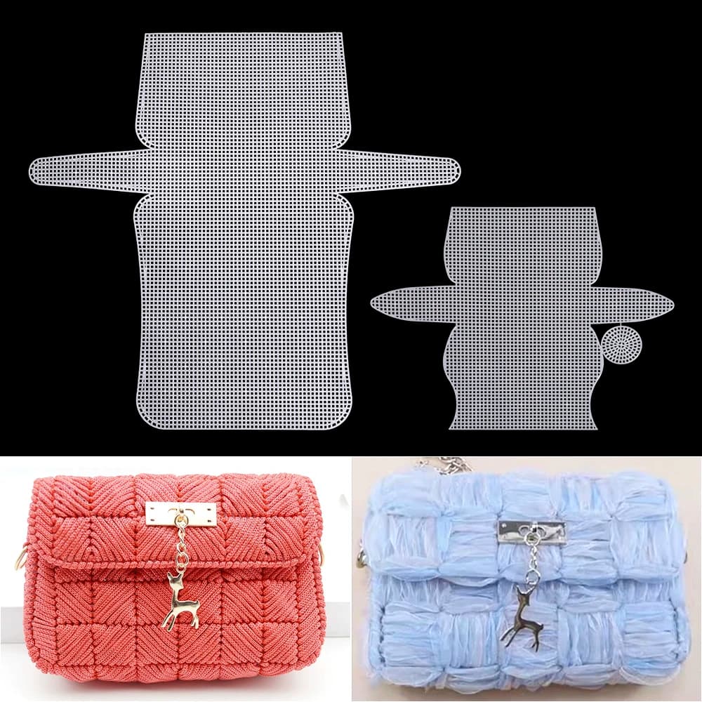 2 Pezzi di Fogli di Rete in Plastica Bianca per Borse Fai-da-Te all'Uncinetto, Materiali per Cucito, Strumenti per Cucire, Uncinetti, Accessori Essenziali per il Lavoro a Maglia