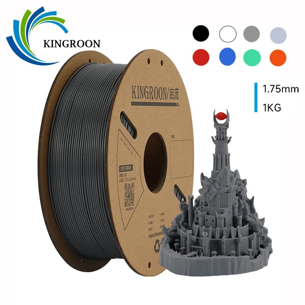 KINGROON Standard 1KG PLA PETG TPU ABS 1.75mm +/- 0.03mm No bubbles for 3D printer, Random Bobbin