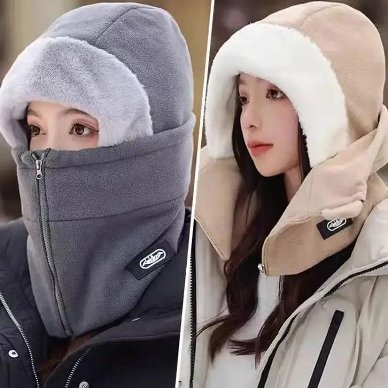 Cappello antivento Ciclismo invernale Maschera per il viso calda e spessa Protezione per le orecchie Fascia per il collo Fascia per ciclismo Cappello in cotone a prova di freddo