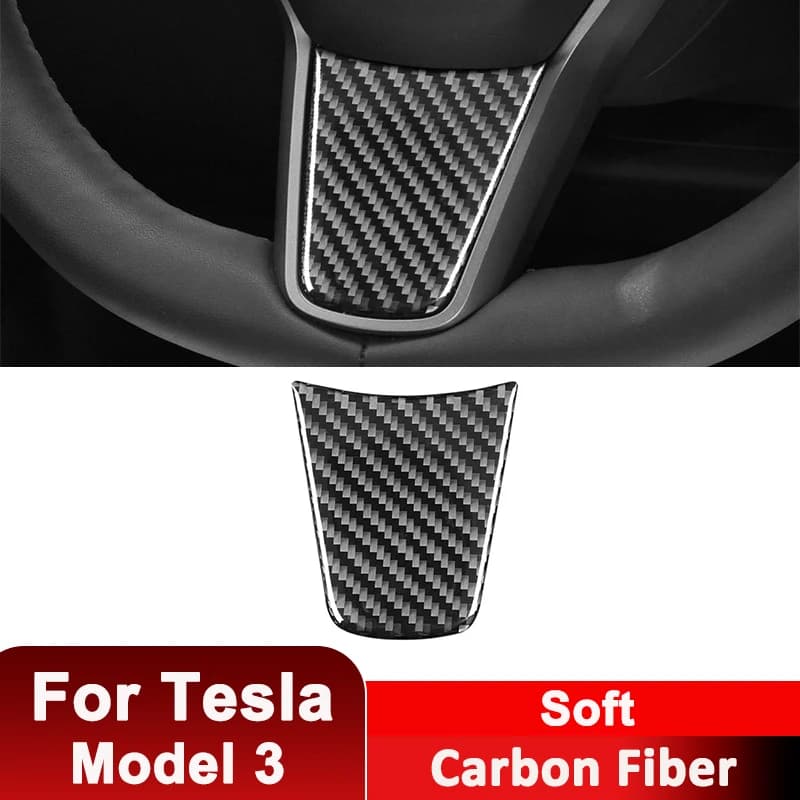 For Tesla Model 3 Carbon Fiber Car Wheel U-Sharp Wall Panel Decorative Adhesive Coating Interior Car Accessories