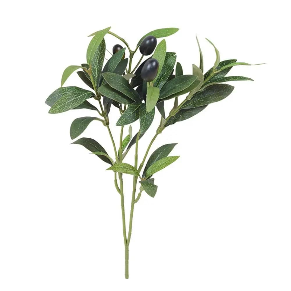 With Olive Fruit Artificial Olive Branch Handmade Elegant Artificial Olive Leaf Plastic 38cm Fake Plants Office