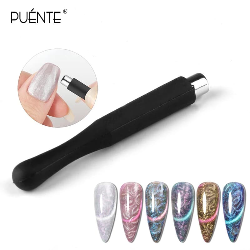 1PC Bastone magnetico in silicone nero per gel per unghie Cat Eye Effetto forte Bordo magnetico Linea 3D Effetto striscia Forte penna magnetica Strumenti