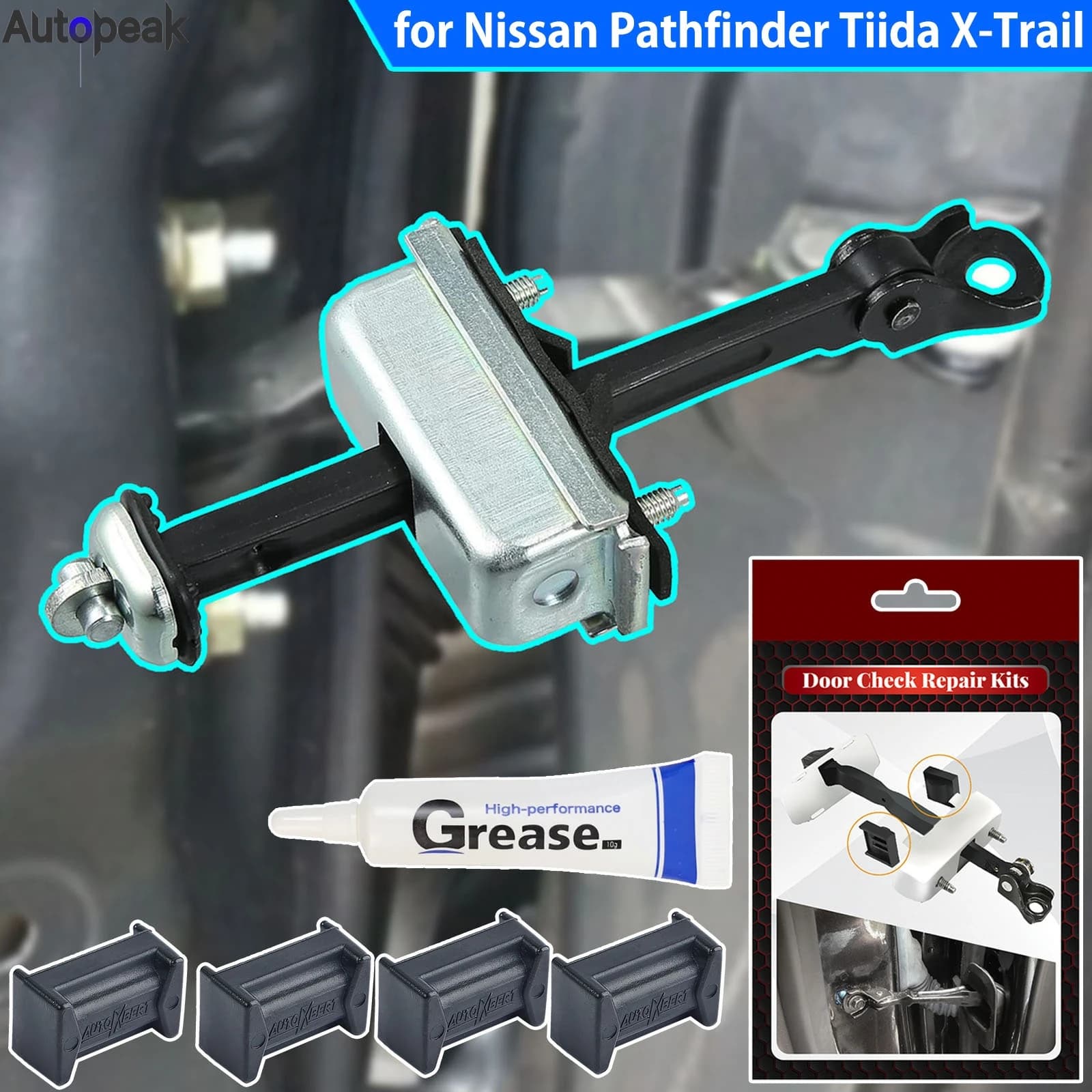 Car Door Check Strap Check Assy Limiter Repair Kit Stopper Damping For Nissan Pathfinder R51 Tiida C11 C13 X-Trail T31 NOTE E11