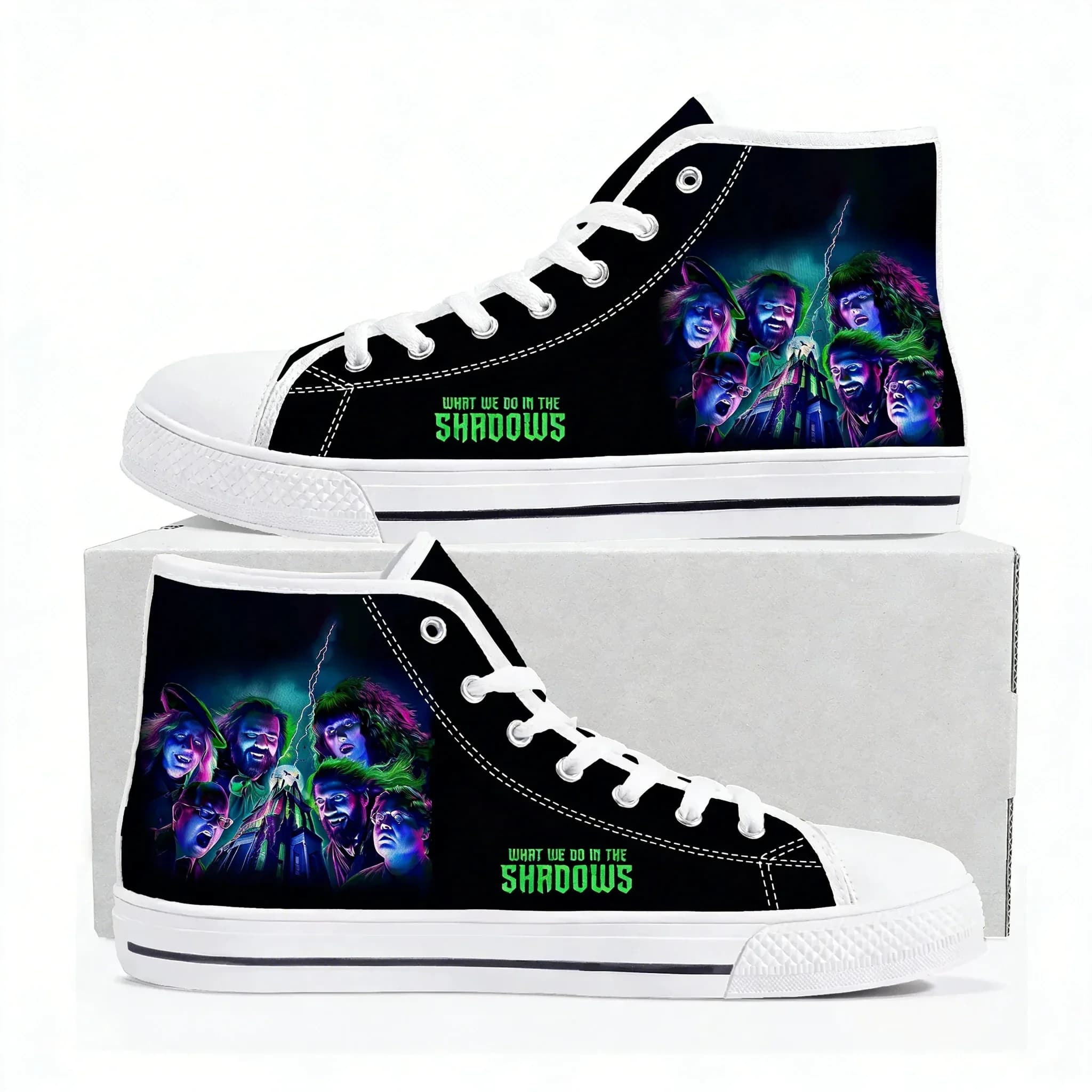 What We Do in The Shadows High Top High Quality Sneaker Mens Womens Teenager Canvas Sneaker Casual Patterns Shoe Customize Shoes