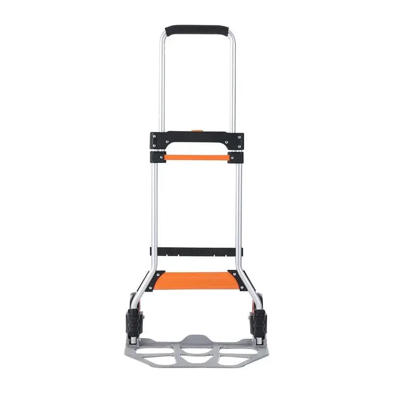 Aluminum Portable Dolly 27.5x15.3 Inch For Moving Warehouse Luggage Office, 275 lbs Load Capacity Telescoping Handle PP+TPR Wheels Convertible Design Folding Structure Heavy Duty Material