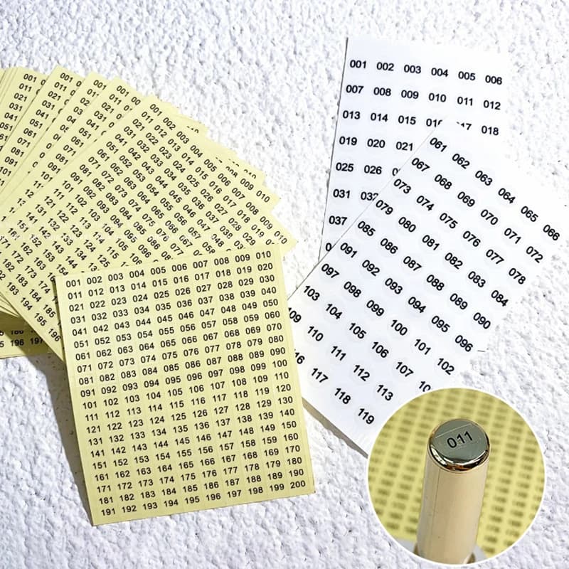 NEW 1/4sheets Waterproof Laser Number Label Stickers For DIY Craft Self Adhesive Nail Polish Lipstick Color Number Tags Sticker