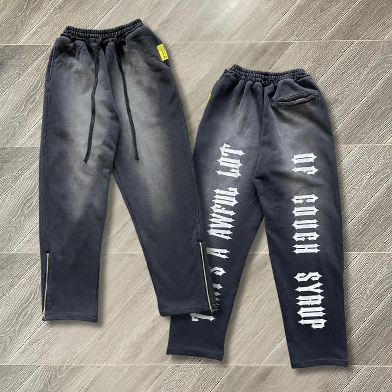 Hip-Hop Casual Pants in Cotton with Print 'That's A Awful Lot of Cough Syrup' for Men and Women, Collection 2026s