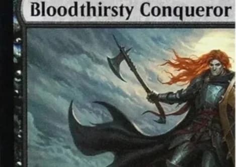 Proxy personalizzati TCG "Bloodthirsty Conqueror" di alta qualità neri per carte da gioco da tavolo e collezionabili
